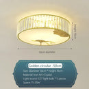 Modern gold crystal round ceiling light bedroom lotus decor