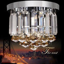 Modern gold crystal round ceiling lights for luxe living room