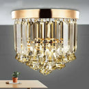 Modern gold crystal round ceiling lights for luxe living room