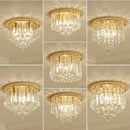 Modern gold crystal round ceiling lights for luxe living room