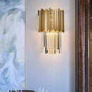 Modern gold crystal sconce light bedroom 110v-120v tiered wall lamp