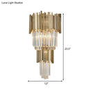 Modern gold crystal sconce light bedroom 110v-120v tiered wall lamp