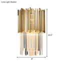 Modern gold crystal sconce light bedroom 110v-120v tiered wall lamp