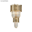 Modern gold crystal sconce light bedroom 110v-120v tiered wall lamp