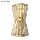 Modern gold crystal shade wall mounted light – corridor sconce