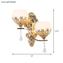 Modern gold crystal shade wall sconce light fixture bedroom lamp