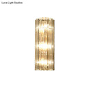 Modern gold crystal shade wall scone living room 3 light flush mount