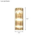 Modern gold crystal shade wall scone living room 3 light flush mount