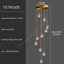 Modern gold crystal stainless steel staircase chandelier living room