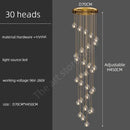 Modern gold crystal stainless steel staircase chandelier living room