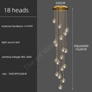 Modern gold crystal stainless steel staircase chandelier living room