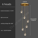 Modern gold crystal stainless steel staircase chandelier living room