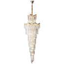 Modern gold crystal stair chandelier living room cascading light