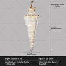 Modern gold crystal stair chandelier living room cascading light