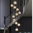 Modern gold crystal stair football shaped chandelier stairwell light