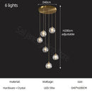 Modern gold crystal stair football shaped chandelier stairwell light