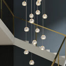 Modern gold crystal stair football shaped chandelier stairwell light