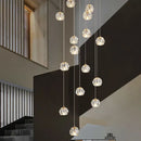 Modern gold crystal stair football shaped chandelier stairwell light