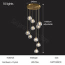 Modern gold crystal stair football shaped chandelier stairwell light