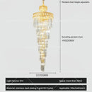 Modern gold crystal stair long chandelier living room light