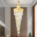 Modern gold crystal stair long chandelier living room light