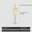 Modern gold crystal stair long chandelier living room light