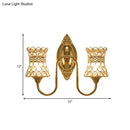 Modern gold crystal swirl wall sconce bedroom dual lighting fixture