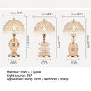 Modern gold crystal table lamp bedroom dimmer remote control