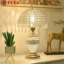Modern gold crystal table lamp bedroom dimmer remote control