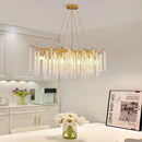 Modern gold crystal tassel chandelier dining room pendant light