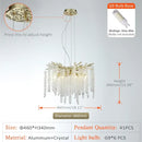 Modern gold crystal tassel chandelier dining room pendant light