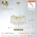 Modern gold crystal tassel chandelier dining room pendant light