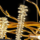 Modern gold crystal tassel pendant chandelier dining room lighting