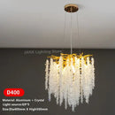 Modern gold crystal tassel pendant chandelier dining room lighting