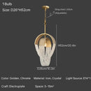 Modern gold crystal tassels led chandelier dining room light