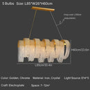 Modern gold crystal tassels led chandelier dining room light