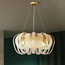 Modern gold crystal tassels led chandelier dining room light
