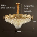 Modern gold crystal tassels led pendant chandelier for dining room