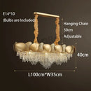 Modern gold crystal tassels led pendant chandelier for dining room
