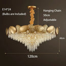 Modern gold crystal tassles pendant light for living room