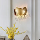 Modern gold crystal tassles pendant light living room chandelier