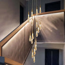 Modern gold crystal tear drop chandelier living room pendant light