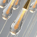 Modern gold crystal tear drop chandelier living room pendant light