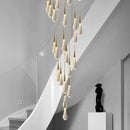 Modern gold crystal tear drop led pendant light dining room