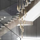Modern gold crystal tear drop led pendant light dining room