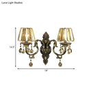 Modern gold crystal teardrop sconce set living room wall lighting