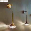 Modern gold crystal teardrop wall lamp bedroom led fixture