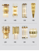 Modern gold crystal wall lamp bedroom glass sconce