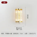 Modern gold crystal wall lamp bedroom glass sconce