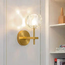 Modern gold crystal wall lamp bedroom globe sconce